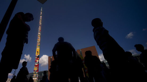 Building Lego towers is a competitive business - this one in Prague, at 32.5m, may be the tallest to date - BBC News